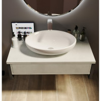 Тумба 1Marka GRUNGE LOFT 100П 1 выдвигающийся ящик Бетон светлый У85853