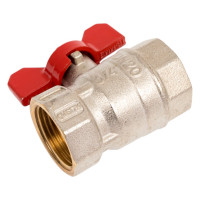 Шаровой кран Tiemme Mistral ВВ, 3/4", красная бабочка 2360003