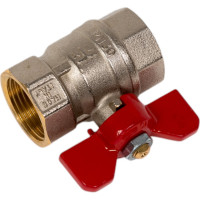 Шаровой кран Tiemme Mistral ВВ, 1", красная бабочка 2360012