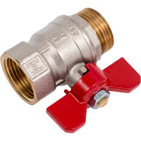 Шаровой кран Tiemme Mistral НВ, 1", красная бабочка 2360011