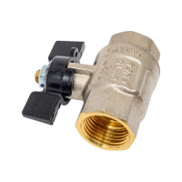 Шаровой кран Tiemme Buran ВВ, 1/2", черная бабочка 2450010