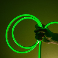 Неоновая светодиодная лента MAKSILED 5м, 8x16мм, 12В, 10.5Вт/м, 110 LED/m, IP33 (СИЛИКОН), зеленый, ML-NF-PR-8mm-L50-Green