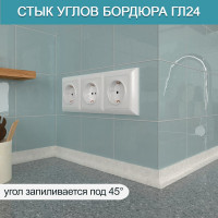 Акриловый плинтус для столешницы BNV ГЛ24 90 см, серый 4603336100886