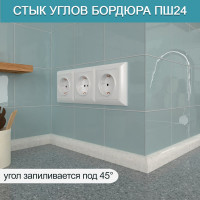 Акриловый плинтус для столешницы BNV ПШ24 90 см, серый 4603336100763