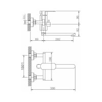 Смеситель для ванны Haiba сталь HB60806 00304558