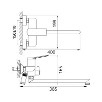 Смеситель для ванны Haiba длинный излив HB22816-7 00313687