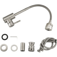 Смеситель для кухни Frap f44899-1 гибкий излив, нержавеющая сталь, сатин 544082