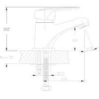 Смеситель для умывальника Haiba 35к hb1037 547794