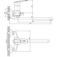 Смеситель для ванны и умывальника Haiba 40к hb2207 див корп l-нос 539461