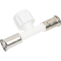 Тройник Henco вр, пвдф пресс (белый), 16x1/2"x16 13PKW-160416