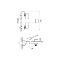 Смеситель для ванны Haiba HB60818-7 короткий излив 313699 00313699