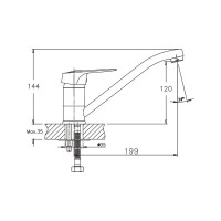 Смеситель для кухни Haiba хром HB4837