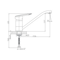 Смеситель для кухни Haiba с гайкой, хром HB4907