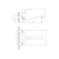 Смеситель для кухни Haiba настенный, хром HB4603