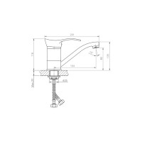 Смеситель для раковины Haiba с гайкой, хром HB4501-2