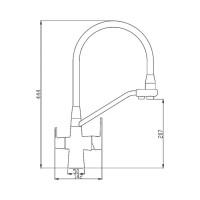 Смеситель для кухни Haiba с гибким изливом и подключением фильтра, черный HB76855-7
