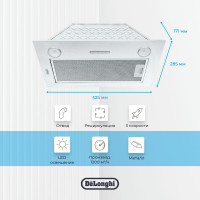 Полностью встраиваемая вытяжка De'Longhi COSETTA 510 IM V77955365