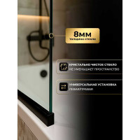 Стеклянная шторка на ванну Mebelvann 1400x500 BLACK BEN_403_BL_C_1400x500