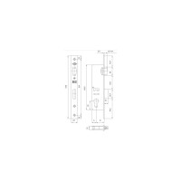 Врезной цилиндровый замок KALE KILIT узкопрофильный, 155, BS25, R, 23NP, w/o SP, w/o Ros, STB 15525000036