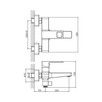 Смеситель для ванны Haiba черный HB60615-7 00304556