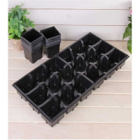 Комплект для рассады ЛЕТО 50x26x8.5см, 18 горшков 320мл, поддон, полистирол, черный 21820