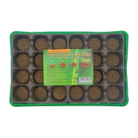 Комплект для рассады с торфяными таблетками ЛЕТО 24 таблетки d41мм, кассета и лоток полистирол 25503