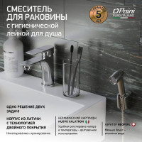 Смеситель для раковины Paini Garda с гигиеническим душем, хром 32996