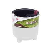 Кашпо IDEA ШЭНК D275 мм 13,5л с вставкой и с автополивом, белый ротанг М 3243