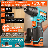 Аккумуляторный шуруповерт Sturm 1BatterySystem12V CD1235BL