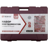 Универсальный набор инструмента THORVIK TS128 1/4", 1/2"DR, 128 предметов 054015