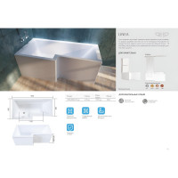 Акриловая ванна Marka One LINEA 165x85 асимметричная левая белая 01лин16585л