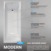 Ванна Marka One МОДЕРН/MODERN 1300х700 СМ/ПР 01мод1370