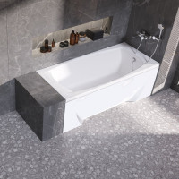 Акриловая ванна Marka One PRAGMATIKA 173-155x75 прямоугольная белая 01пр17375