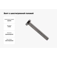 Болт с шестигранной головой BULLIT DIN 933 10.9 M12x60 2 шт 14-0017550