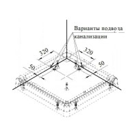 Поддон Радомир к душевому углу Дрим 100, Санрайз 100 (квадратный поддон на раме-подставке с устройством слива) 1-11-0-0-0-119