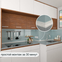 Акриловый плинтус для столешницы BNV ГЛ24 90 см, серый 4603336100886