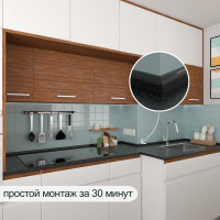 Акриловый плинтус для столешницы BNV ПШ24 90 см, черный 4603336100824