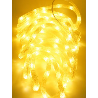 Светодиодная гирлянда Магия праздника "ДЮРАЛАЙТ", D=8мм, 100 LED, теплый белый, 5м, GS IP44, 31V, 25W, адаптер MAG-G024-100