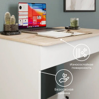 Компьютерный стол ТриЯ Diamond тип 2, дуб сонома, белый 168877