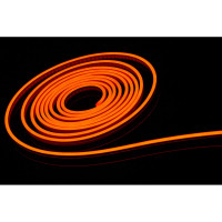 Неоновая светодиодная лента MAKSILED 5м, 6x12мм, 12В, 8Вт/м, 120 led/m, ip33, рез 25мм (силикон), оранжевый, ML-NF-6mm-Orange