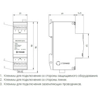 Устройство защиты от импульсных перенапряжений Стример для информационных систем РИФ-И 24/2/10 (4) 201001