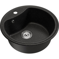 Мойка MIXLINE ml-gm09 круглая, черная (308), 510 мм (глуб. чаши 190) new 551797