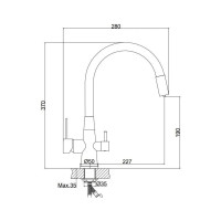 Смеситель для кухни Haiba с гибким изливом и подключением фильтра, черный HB76859-7