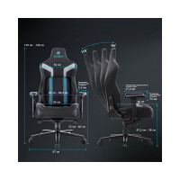 Компьютерное кресло для геймеров EUREKA Python II, синий ERK-GC08-BU