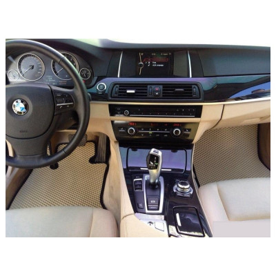 Комплект ковриков в салон bmw 3 v (е90) седан 2005 — 2013, черный ромб с черным кантом DuffCar 1538-1-9-14