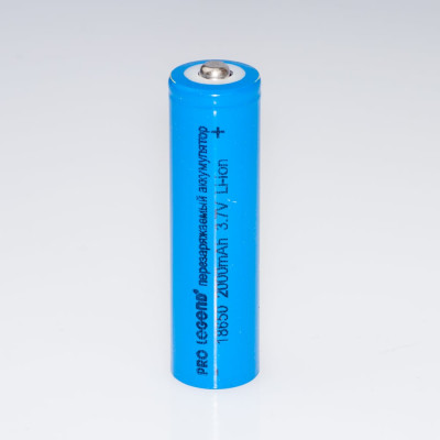 Аккумулятор Pro Legend Li 18650, 2000 mAh, 3,7V, без защиты, выпуклый плюс PL6207