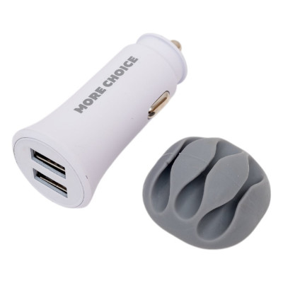 More Choice Автомобильное зарядное устройство 2USB 2.4A AC23 White