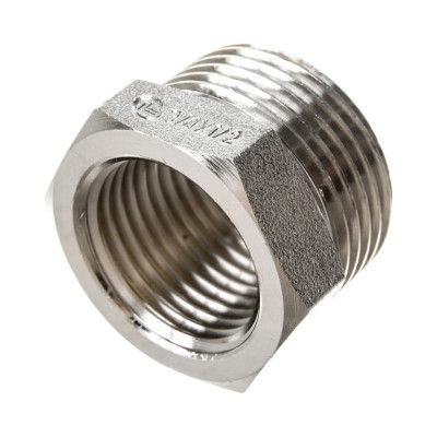 Футорка резьбовая латунная никелированная DOUBLE-LIN Н/В 1" x 3/4" LL6033 (1"x3/4")