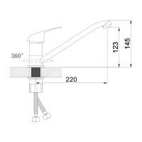 Смеситель для кухни Антей Альфа с длинным изливом, крепление гайка d40 1/20 497021-ANT