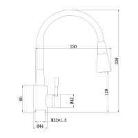 Смеситель для кухни Антей Мармелад с силиконовым изливом, черный, нержавеющая сталь 1/10 572576-ANT